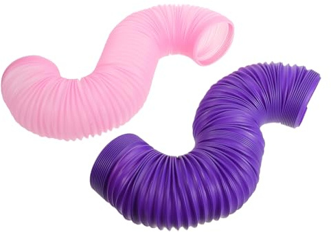 GRIRIW 2 Pièces Tunnels pour Petits Animaux Pliables et Modulables Tubes Plastique Robustes pour Hamsters et Gerbilles Jeux Interactifs Exercice Intérieur et Extérieur Lot de Grandes et