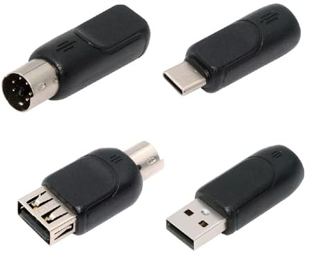 Cablecc 4 pz/lotto Tipo A Tipo-C USB 2.0 USB-C a 6Pin PS2 Tastiera PS/2 Mouse Adattatore Maschio a Femmina Mini-Din