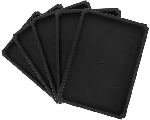 HANABASS Vassoio Sottovaso Rettangolare in Resina Spessa 5 Pezzi Piatto Raccogligocce per Piante e Bonsai Base Protezione Radici per Interno ed Esterno Supporto Stabile per Vasi da