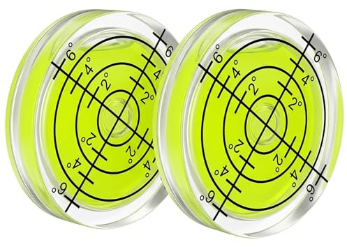 Mini Spirit Level, Small Bubble Level Bullseye Bubble Spirit Level for Leveling Phonograph Drill Picture Hanging Turntable Camera Tripod (2)