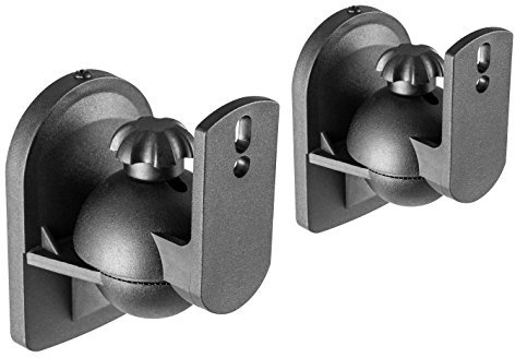 RICOO Supporti Universali per Casse, LH028-B Altoparlanti da Parete, Supporti a muro per casse acustiche, Supporti per altoparlanti Orientabile e Inclinabile, 50x87x64mm, Set di 2, Nero