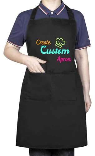 Be Buz Personalised Apron with Custom Print | Add Your Name, Logo or Photo | Unisex Chef Apron for Cooking, BBQ & Baking | Personalised Gift for Men & Women | Birthdays, Father's Day, Christmas
