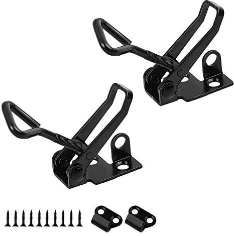 Adjustable Toggle Clamps, KINHARD 2 Piece Quick Release Metal Lever Buckle, Heavy Duty 100KG/220lbs Toggle Latch Slat Latch for Cabinet Box Luggage Closet