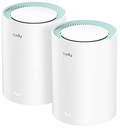 Cudy AC1200 Gigabit Sistema WiFi a Rete Completa, Dual Band, Estensore WiFi, Porte Gigabit, Antenne ad alto guadagno, VPN, Cloudflare, Connetti fino a 100 Dispositivi, M1300 2-Pacchetto