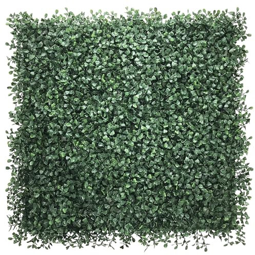 KARAT Pflanzenwand - Kunstpflanze zur Wandmontage - 50 x 50 cm - Wandgarten - Künstliche Pflanze Deko für Wand, Balkon & Garten - Boxwood Dark-Green (1 Stück = 0,25 m²)