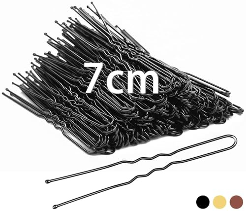 Mbsomnus 100 Stück Haarnadeln 7cm U-Förmige Haarnadel Bobby Pins Schwarz | Haarspangen Metall, Haarklammer für Damen, Mädchen, Frauen, Haarzusätze, Friseursalon