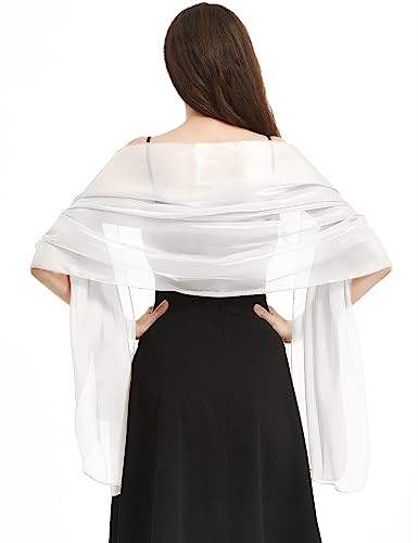 heekpek Schal Damen Elegant Stola Damen Festlich Leicht Transparenter Glitzer Tücher und Wickel für Damen Premium Polyester Seidenschal Damen Ganzjährig