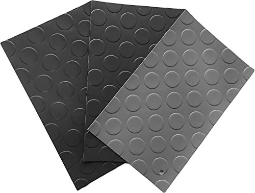 Mugar- Revestimiento de Suelo de PVC con Relieve de Círculos- Estera Vinílica Antidelizante- Gris Por metros (Ancho 1,5m))