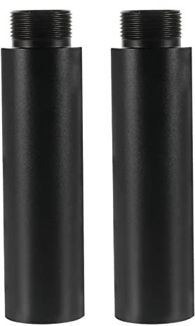 2 Stück Zoll-Halterrohre, schwarzer Aluminium-Befestigungsarm, Schreibtisch/Aluminium für Rohrverlängerungen, Boom-Schraubenverlängerungsunterstützung, einfaches Ständerzubehör, Mi
