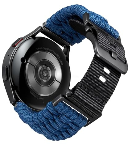 BINLUN Geflochtene Paracord Uhrenarmband Schnellverschluss 18mm 20mm 22mm Militär Nylon Smartwatch Ersatzarmband Kompatibel mit Samsung Galaxy/Kompatibel mit Garmin/Passend für Amazfit Armband