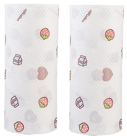Beavorty 2rollen Küchenrolle Öl Wasserabsorbierendes Einwegpapier Reißfestes Saugfähiges Küchenpapier Für Haushalt Vielseitig Einsetzbar Zufälliger Stil