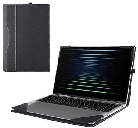Schutzhülle für Samsung Galaxy Book5/4/3 Pro 360 & Book4/3 Pro & Book 4/3 Ultra [Nicht passend für Book4/3 360], 2-in-1-Hülle, PU-Leder, Schwarz