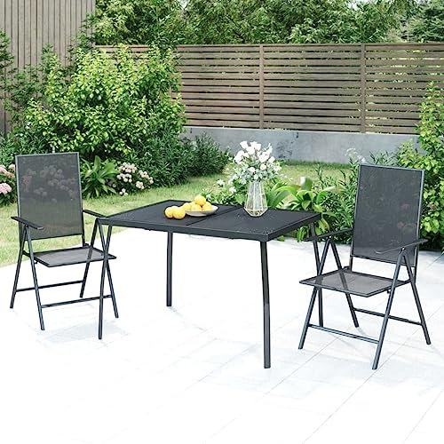 LLEZKBR Furniture Select-Gartentisch Anthrazit 110x80x72 cm Stahlgitter