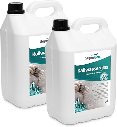 SuperBau Kaliwasserglas 10L, Vielseitige Anwendung – für Beton Versiegelung, Grundierung, Imprägnierung, Holzschutz, Bindemittel, Mauerabdichtung, Schutz vor Feuchtigkeit