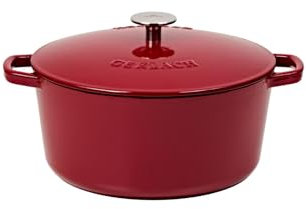 Gerlach Le Creuset Cocotte 1760 - Cacerola de hierro fundido con tapa (5 L, para todo tipo de fuegos), color marrón