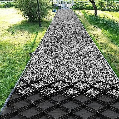 Kies-Stabilisator, Geo-Gitter, 1–6 m Breite, 5,1 cm tiefe Einfahrt und Gehweg-Stabilisierung, robuster Kunststoff für Wohnmobil und Schuppen, langlebige Bodenverstärkung