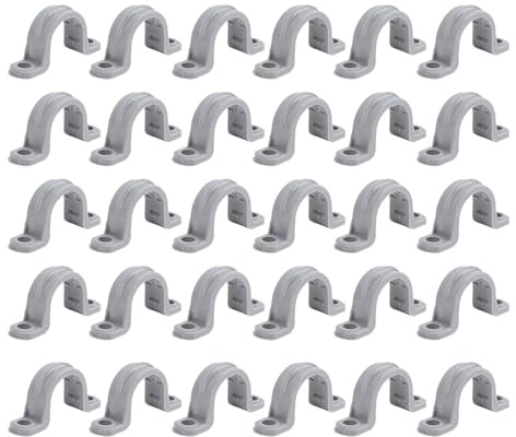 WALFRONT Abrazadera de Correa para Conducto Eléctrico, Conducto de Abrazadera de Tubo de PVC con Diseño de Ranura Montaje de Soporte en U para Dispositivos de Sujeción de Tubería de de 1/2 Pulgada,
