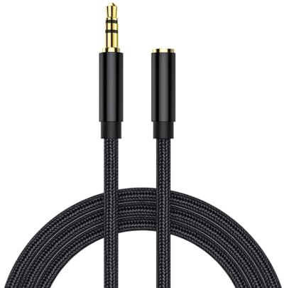 JZK 3m Headphone Extension Cable, 3.5mm Male to Female Stereo Audio Cord, 3.5 mm Auxiliary Headphone Jack Lead for Earphone, Smartphone, MP3 player, Speaker, Laptop