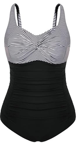 Hanna Nikole Tummy Control Swimsuit Womens Swimming Costumes Modest Swimwear One Piece Swimsuit Bathing Suits Padded Monokinis for Beach,Sunbathing,Pool Parties