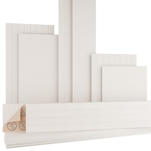 AKUSTIKO Akustikpaneele Selbstklebend 240x30cm - 8 Stück Warmweiß Akustik Wandpaneele Brandschutzklasse B-s1-d0 Panels Filz 9mm Hexim Decken- & Wandverkleidung Decken Struktur (5.76m²)