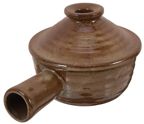 SHINEOFI Casseruola in Terracotta Marrone Resistente al Calore con Coperchio Antiaderente per Cucina Casalinga per Zuppe e Riso