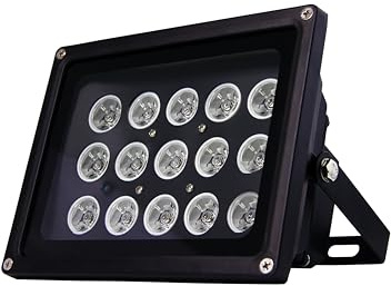 INSTAR IN-907 mit unsichtbaren 940nm Infrarot LEDs - sehr starker Scheinwerfer Spotlight Flutlicht (940nm unsichtbare LEDs, 60 Grad) in schwarz