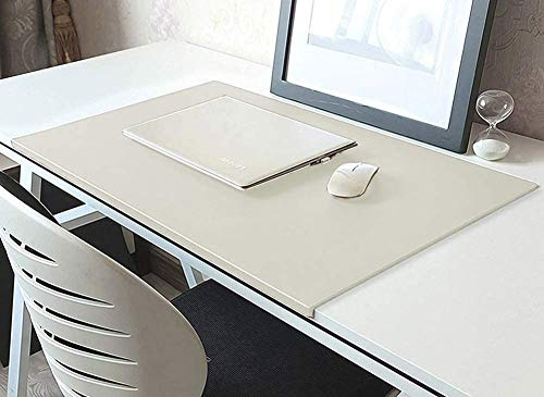 Schreibunterlage leder, gewinkelte schreibtischunterlage, Groß Mauspad Tischunterlage Tischschoner, Büro Wasserdichte Schreibenmatte Rutschfeste Mausunterlage Protektor-90x45cm-Weiß