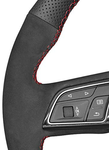 MEWANT DIY Lenkradbezug aus Mikrofaser, Leder und Wildleder, für Audi A3 2017-2020 / A3 Sportback e-tron 2017-2018 / RS 3 2018-2020 / RS 5 2018-2019 / S3 / S4 2018-2020 / S5 2018-2020