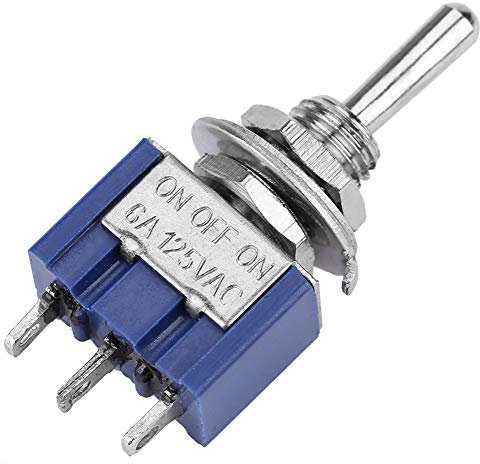 Interruttore a levetta, 10 pezzi ON-OFF-ON Mini interruttore a levetta SPDT a 3 posizioni a 3 pin 6mm 6A 125VAC con dimensioni ridotte per ampiamente utilizzato