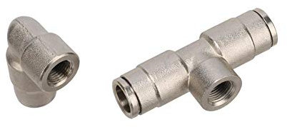 Industrial Horticultural Pipe Hose Connector 1/8Internal Thread to 3/8Tee/Elbow Connector Garden 1/8Threaded Atomizing Nozzle 9.52mm Pipe Coupling Adapters 2 Pcs (Color : 1/8 to 3/8 Two Way)