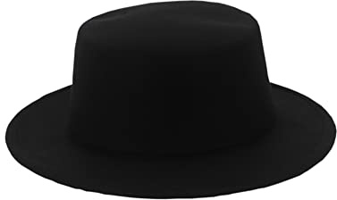Classic Black Fedora Hats Flat Church Derby Caps Wide Brim Pork Pie Hats Fashion Bowler Cap for Wedding Party Performance