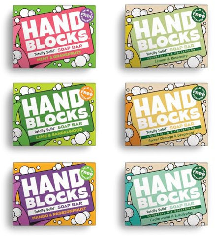 Hand Blocks: Mixed 6 Pack - Cold Processed Natural Soap Bars - Plastic, Palm, SLS, SLES & Paraben Free