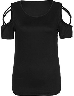 Uwdiohq Maglia in Tops Spalla Cold Women Summer T Camicia Camicetta Corta Manica Strappy Women's Blouse Maglietta Maniche Sportiva Bluse Donna Elegante Maglietta Donna Manica Corta Rosa