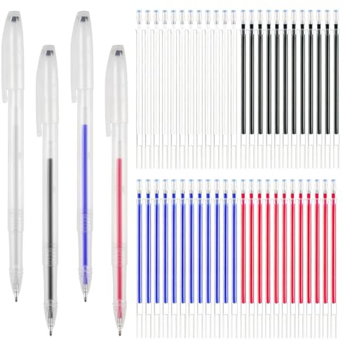 Megcdtr Hitze löschbare Stifte, 56 Stück Stoffmarkierstifte, 4 Farben, 0.5mm, für Quilten, Nähen, Stoffe Markieren, Textilien, Schuhabdrücke, Stickerei, Kreuzstich