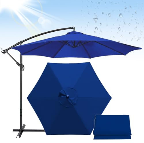 200 cm/270 cm/300 cm + sombrilla de 6 brazos/8 brazos, cubierta de tela para sombrilla de mesa al aire libre, toldo de repuesto para jardín, patio, playa, piscina, mesa de mercado (azul real, (6