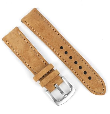 WENH Vintage Wildleder Uhrenarmband 18mm 19mm 20mm 22mm Handgefertigtes Uhrenarmband Grau Braun Ersatzgürtel for Accessoires(6,19mm)
