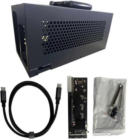 Klaisy Veloce Velocità 4 GPU Espansione Dock Metal Enclosure 40Gbps Ricarica PCIe Adattatori per Laptop Gaming Video Rendering Esterno Scheda Grafica Enclosure per Laptop