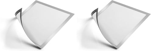 Durable Info-Rahmen Duraframe Magnetic (A4, Magnetrahmen für metallische Oberflächen) 1 Stück, silber, 498823 (Packung mit 2)