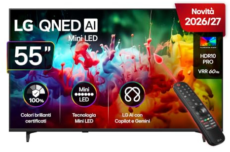 LG QNED AI MiniLED 55 Pollici, Serie QNED7EB 2026 Smart TV 4K - 55QNED7EB3C