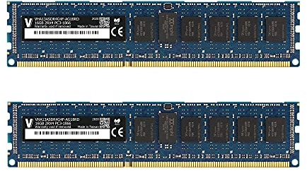 V-color TR316G18D413 - Módulo de memoria RAM de 16 GB (1 x 16 GB, DDR3 de 240 pines, 1866 MHz (PC3-14900) ECC registrado DIMM para Apple Mac Pro 1,5 V CL13 2Rx4 Dual Rank Server 32GB(16GBx2)