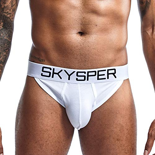 SKYSPER Tangas para Hombre Slips Ropa Interior Hombre Jockstrap Suspensorio Bragas Pantalones Cortos Calzoncillos Bóxer para Hombre Thong Lencería Deportivo Algodón Suave Transpirable Deporte