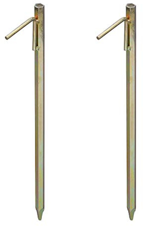 Relaxdays XXL Bodenanker 2er Set, Erdanker für Harte Böden, 51cm, Zeltzubehör, zum Einschlagen, Stahl galvanisiert, gelb