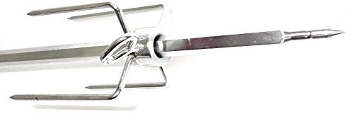 Broche en acier inoxydable pour tournebroche fournie avec une paire de fourchettes viande ferme cm 120