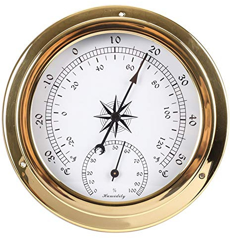 WBMKH Orologio in Ottone Stazione meteorologica Barometro Temperatura Igrometro Orologio e Orologio TID 145mm