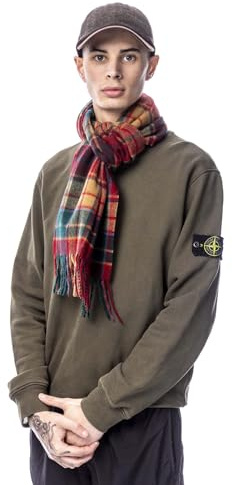 Heritage Traditions 100% Pure Wool Tartan Scarf, Check Scarf for Men & Women, Scottish Scarf Men Style, Women's Wool Scarf with Soft Brushed Finish & Fringe (Antique Buchanan)