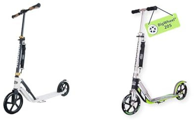 HUDORA Unisex Style 230-Tret-Roller klappbar-Big Wheel City-Scooter, weiß & 6956016014695 14695 BigWheel 205-Das Original mit RX Pro Technologie-Tret-Roller klappbar-City-Scooter, Grau/Grün