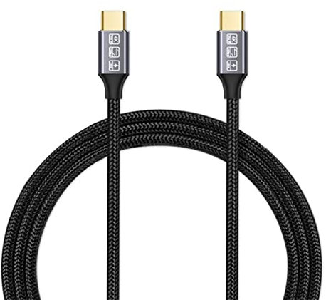 USB C auf USB C 3.1 Kabel 10Gbps Data Transfer, 100W PD Schnellladekabel mit E-Mark Chip 4K@60Hz Videoausgang, PPS Ladekabel für iPhone 15 Pro/15 Pro Max,Thunderbolt 3,MacBook,Samsung S24(0.5m)