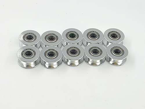 10 Stück Aluminium Zahnriemen-Umlenkrolle, GT2 ∅5mm Bohrung 6mm für 3D-Drucker | Keine Zähne