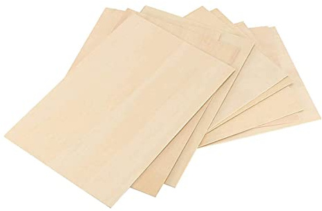 Cozylkx Hojas De Madera Contrachapada De 2 mm 10 Piezas Tablero De Madera Sin Terminar Hojas De Tilo Rectángulo Madera En Blanco para Artes Y Manualidades, 10 × 20 cm