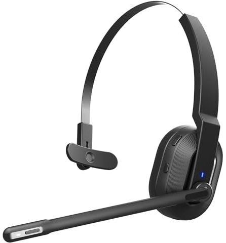 EKSA H5SE Casque sans Fil Bluetooth avec Micro, Casque PC Mono avec Micro Antibruit AI, Casque sans Fil pour Conducteur/Bureau/Centre D'appels
